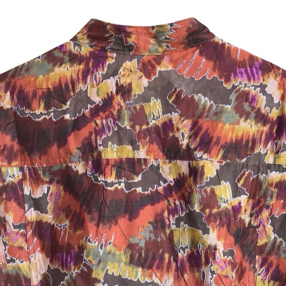 Ruby Road Multicolor Button Up Roll Tab Sleeve Blouse NEW - Picture 5 of 7